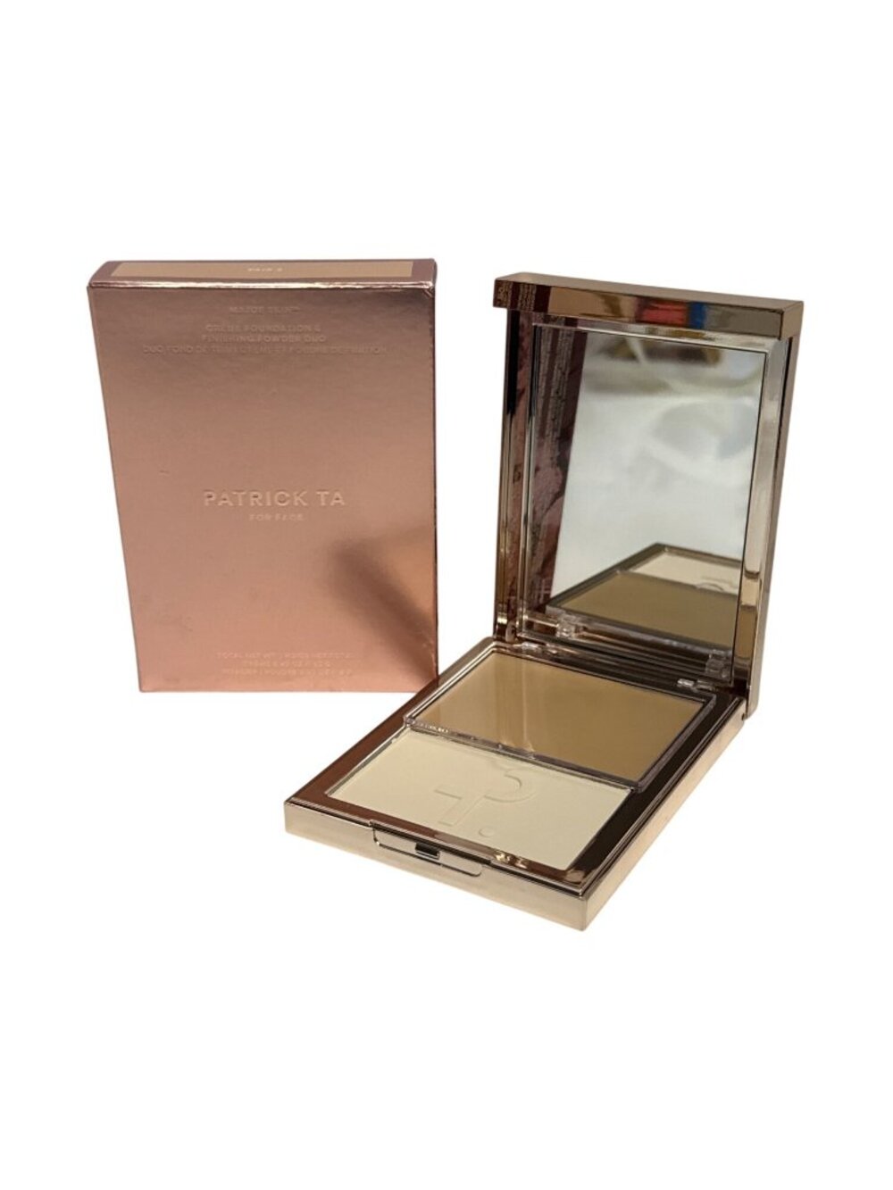 Patrick Ta Major Skin Creme Foundation Finishing Powder Duo Fair 2 New Full Size